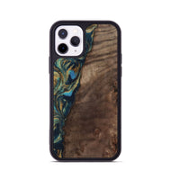 iPhone 11 Pro Wood Phone Case - Sonia (Teal & Gold, 743466)