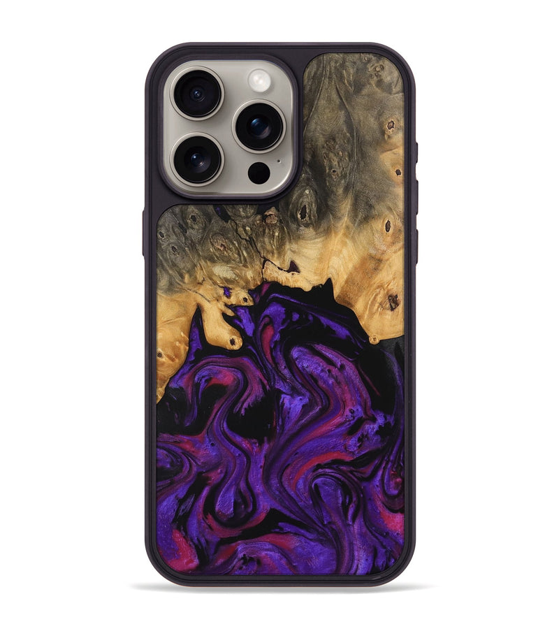 iPhone 15 Pro Max Wood Phone Case - Shalne (Purple, 743483)