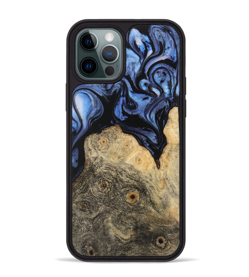 iPhone 12 Pro Max Wood Phone Case - Tadio (Blue, 743528)