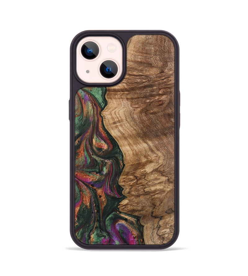 iPhone 14 Wood Phone Case - Mounir (Green, 743570)