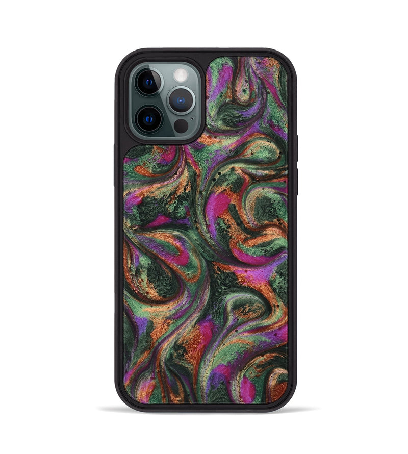 iPhone 12 Pro ResinArt Phone Case - Orange (Green, 743590)