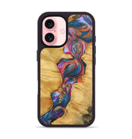 iPhone 16 Wood Phone Case - Karen (Blue, 743610)