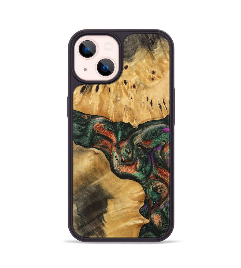 iPhone 14 Wood Phone Case - Petra (Green, 743612)