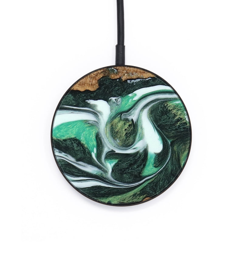 Circle Wood Wireless Charger - Tarsha (Green, 743619)