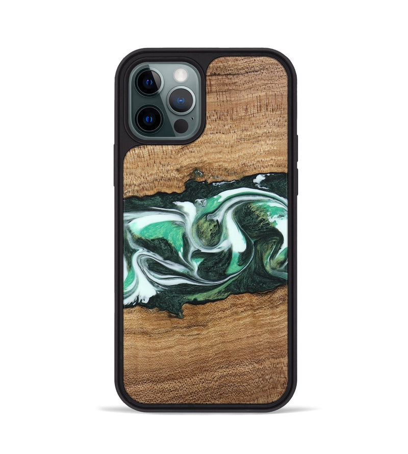 iPhone 12 Pro Wood Phone Case - Tarsha (Green, 743619)