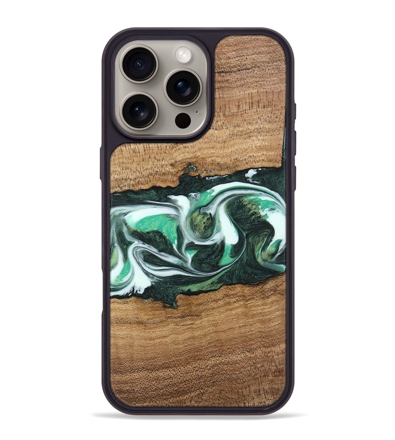 iPhone 16 Pro Max Wood Phone Case - Tarsha (Green, 743619)