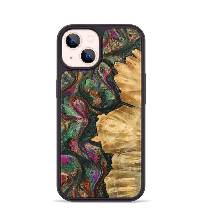 iPhone 14 Wood Phone Case - Melvyn (Green, 743625)