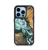 iPhone 14 Pro Wood Phone Case - Shanae (Green, 743658)