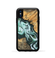 iPhone Xs Wood Phone Case - Shanae (Green, 743658)