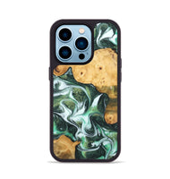 iPhone 14 Pro Wood Phone Case - Praveen (Green, 743660)