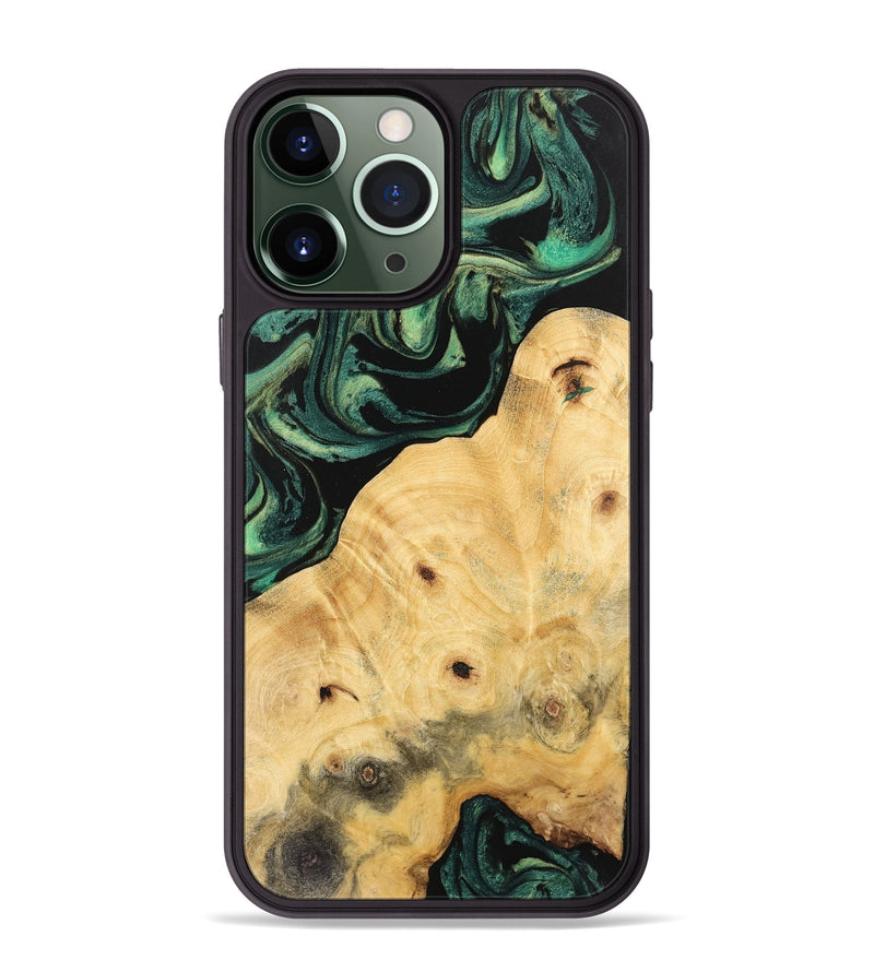 iPhone 13 Pro Max Wood Phone Case - Gusella (Green, 743802)