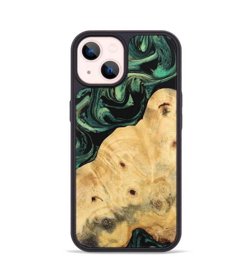 iPhone 14 Wood Phone Case - Gusella (Green, 743802)