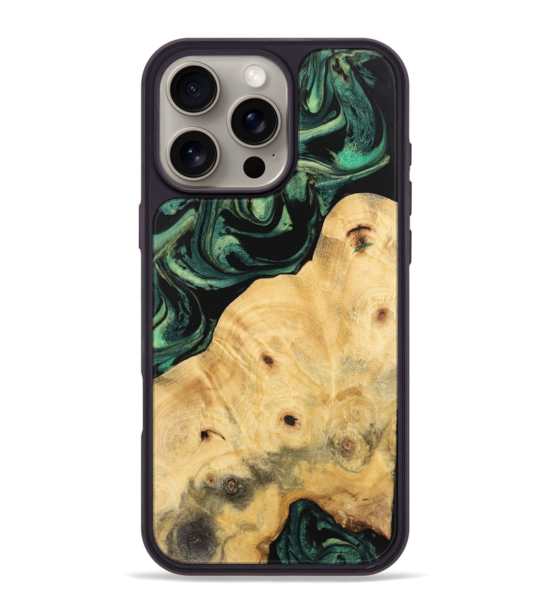 iPhone 16 Pro Max Wood Phone Case - Gusella (Green, 743802)