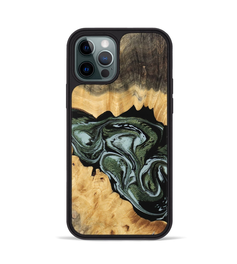 iPhone 12 Pro Wood Phone Case - Ehab (Green, 743805)