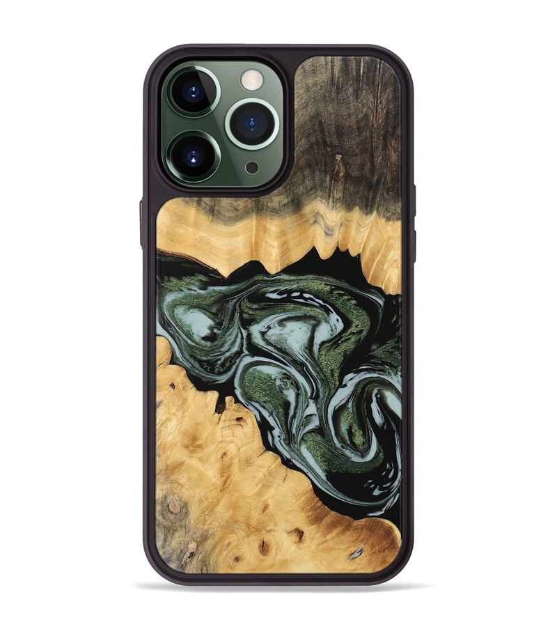 iPhone 13 Pro Max Wood Phone Case - Ehab (Green, 743805)