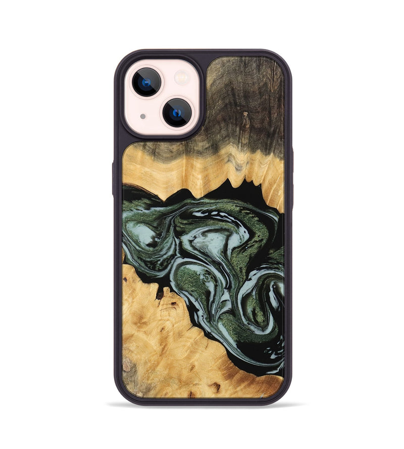 iPhone 14 Wood Phone Case - Ehab (Green, 743805)