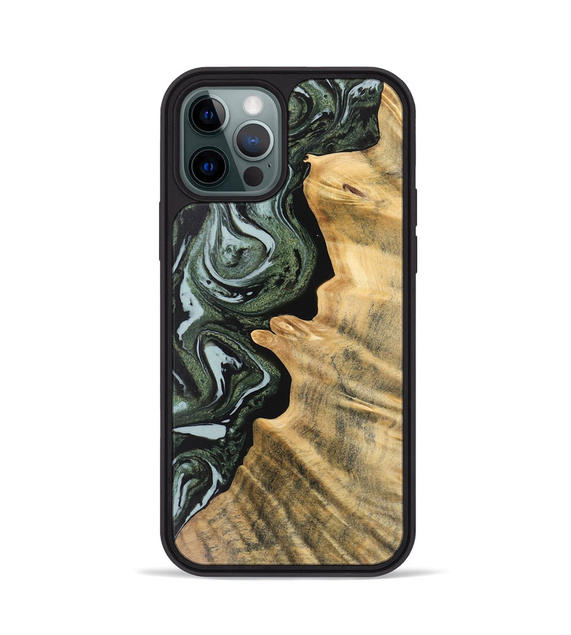 iPhone 12 Pro Wood Phone Case - Harper (Green, 743813)