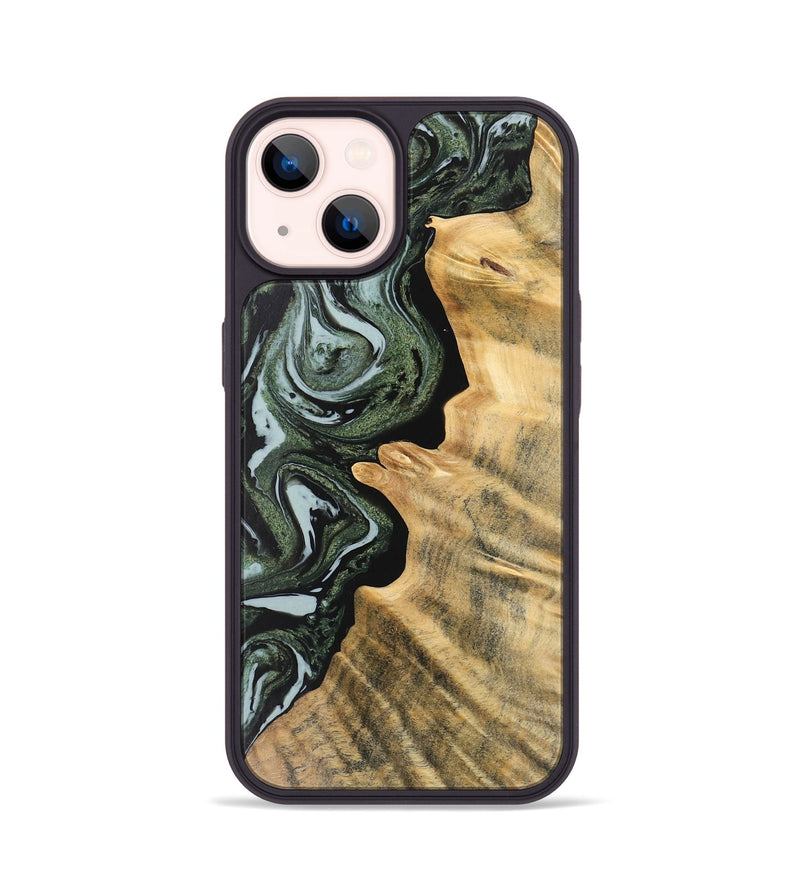 iPhone 14 Wood Phone Case - Harper (Green, 743813)