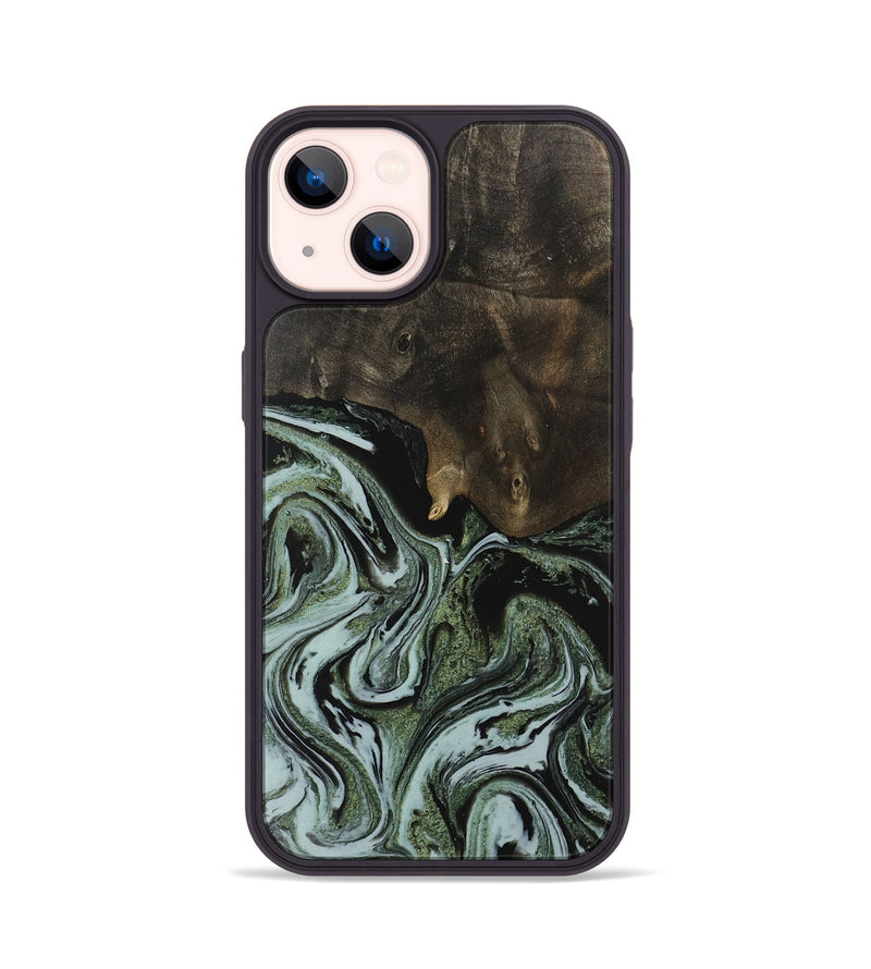 iPhone 14 Wood Phone Case - Freddi (Green, 743815)