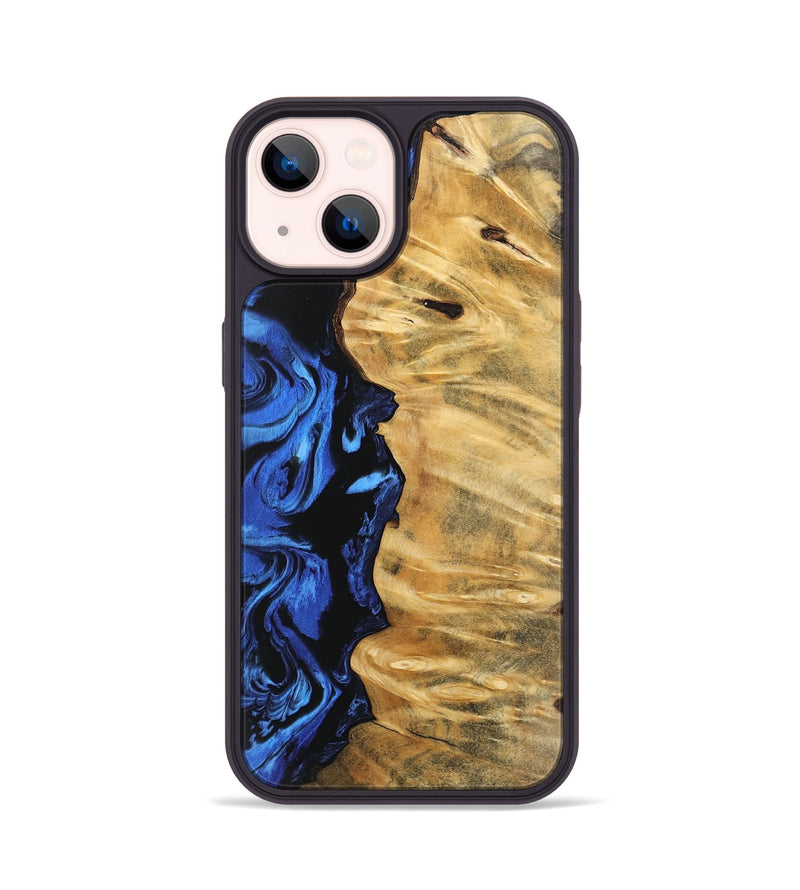 iPhone 14 Wood Phone Case - Leslee (Blue, 743818)