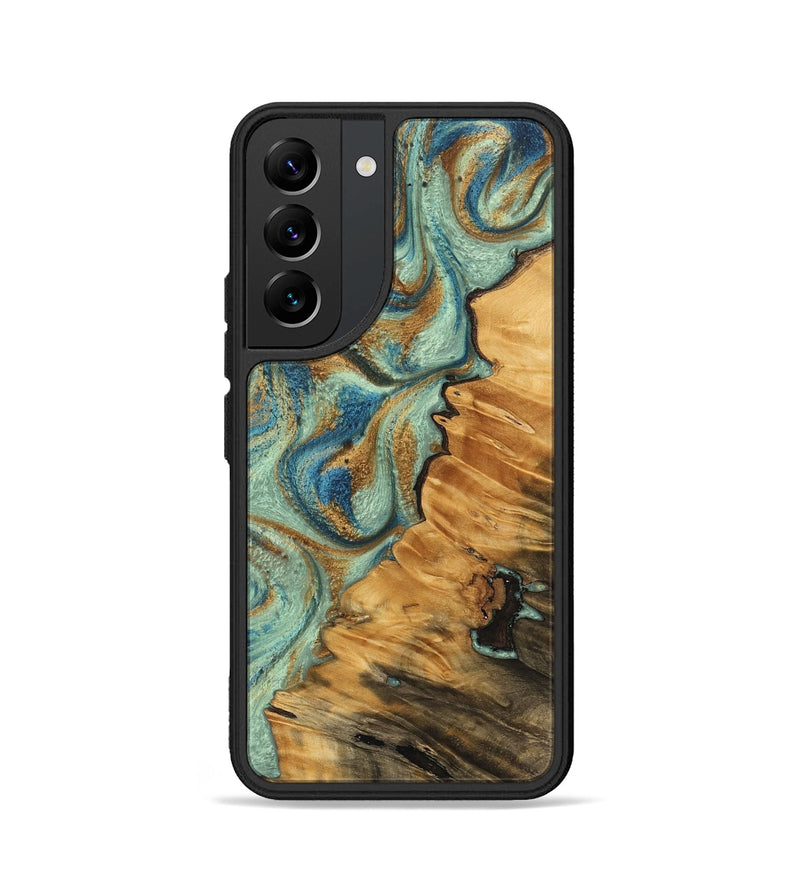 Galaxy S22 Wood Phone Case - Halsey (Teal & Gold, 743882)