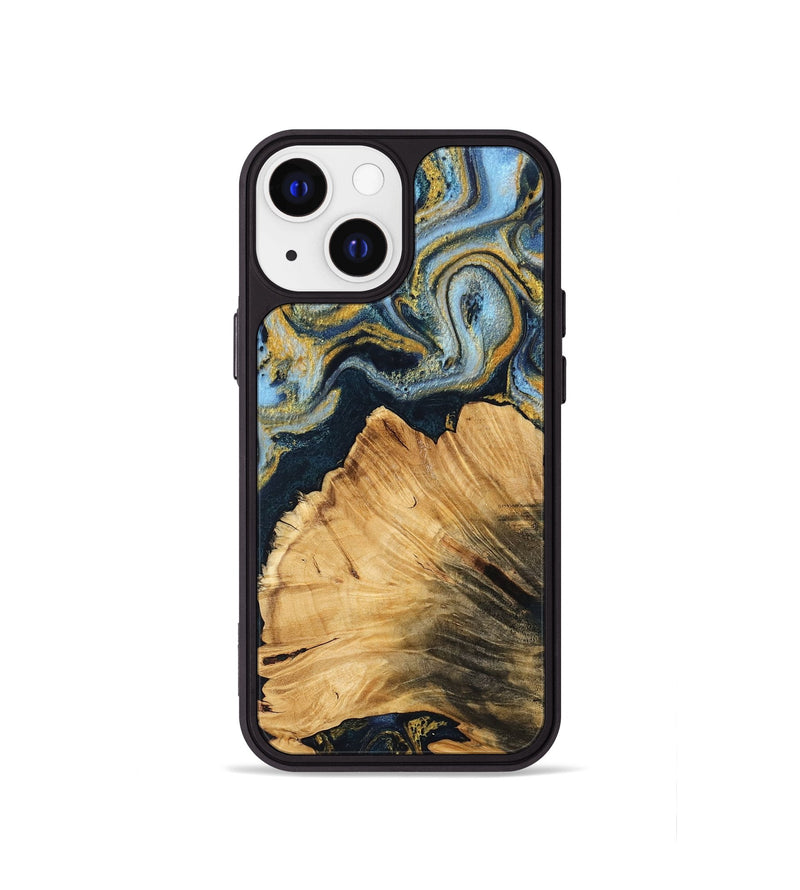 iPhone 13 mini Wood Phone Case - Lubomyr (Teal & Gold, 743883)