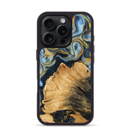 iPhone 16 Pro Wood Phone Case - Lubomyr (Teal & Gold, 743883)