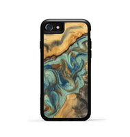 iPhone SE Wood Phone Case - Dallas (Teal & Gold, 743897)