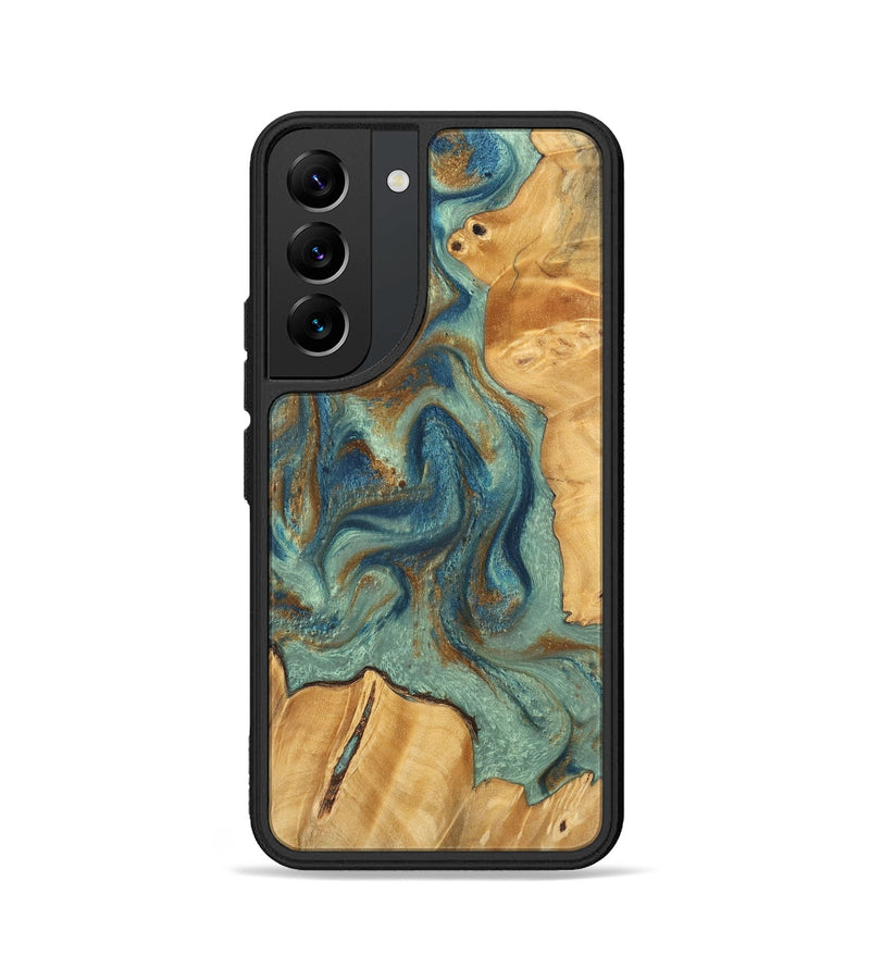 Galaxy S22 Wood Phone Case - Leyton (Teal & Gold, 743899)