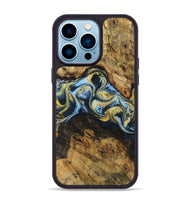 iPhone 14 Pro Max Wood Phone Case - Corette (Teal & Gold, 743900)