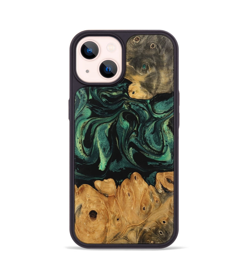 iPhone 14 Wood Phone Case - Bharat (Green, 743922)