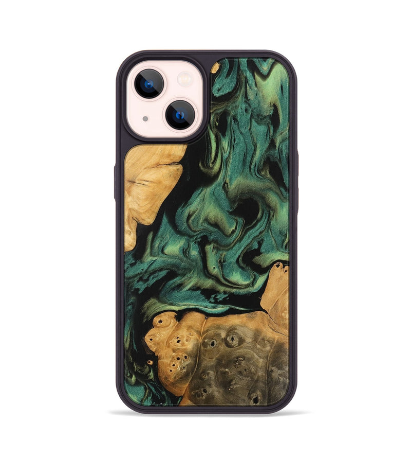 iPhone 14 Wood Phone Case - Hendra (Green, 743923)