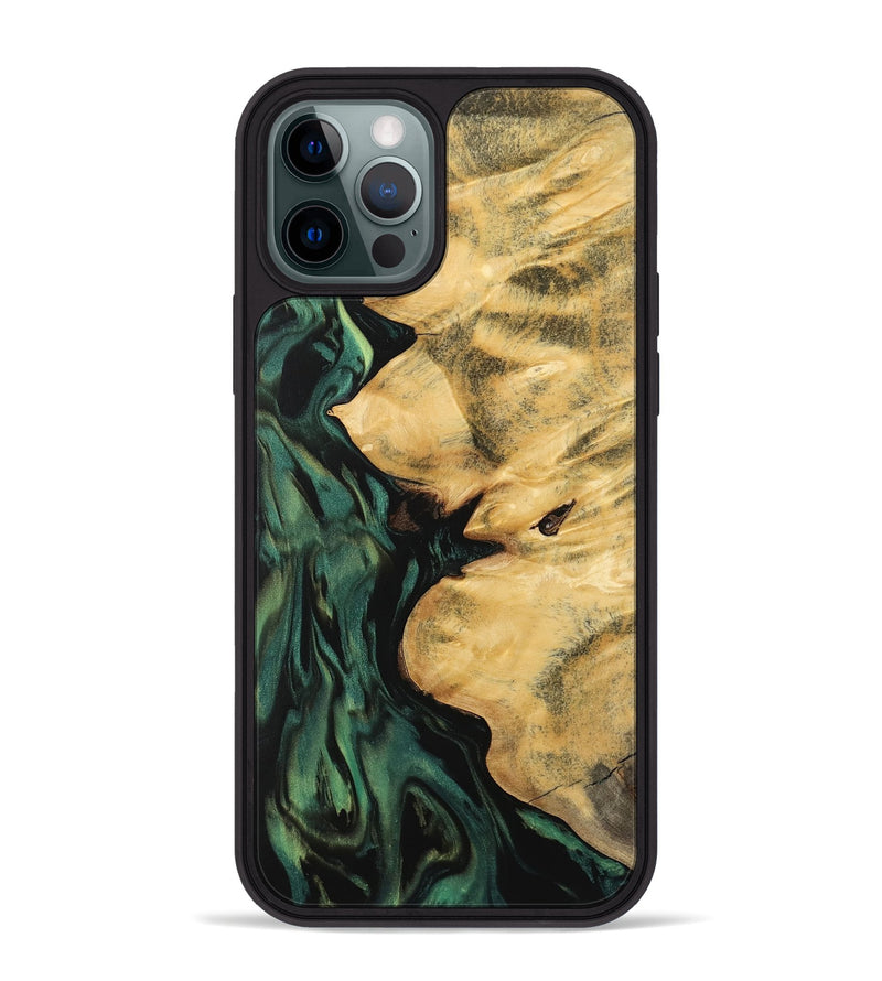 iPhone 12 Pro Max Wood Phone Case - Jamima (Green, 743925)