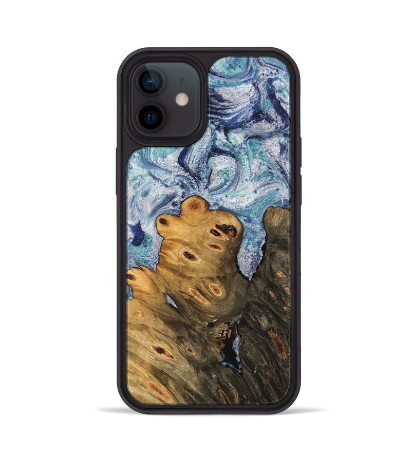 iPhone 12 Wood Phone Case - Ange (Blue, 743929)