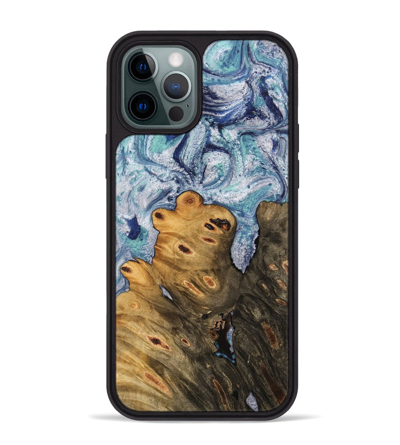 iPhone 12 Pro Max Wood Phone Case - Ange (Blue, 743929)