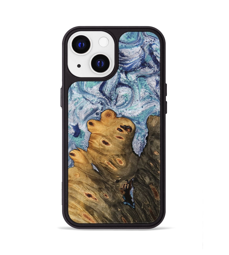 iPhone 13 Wood Phone Case - Ange (Blue, 743929)