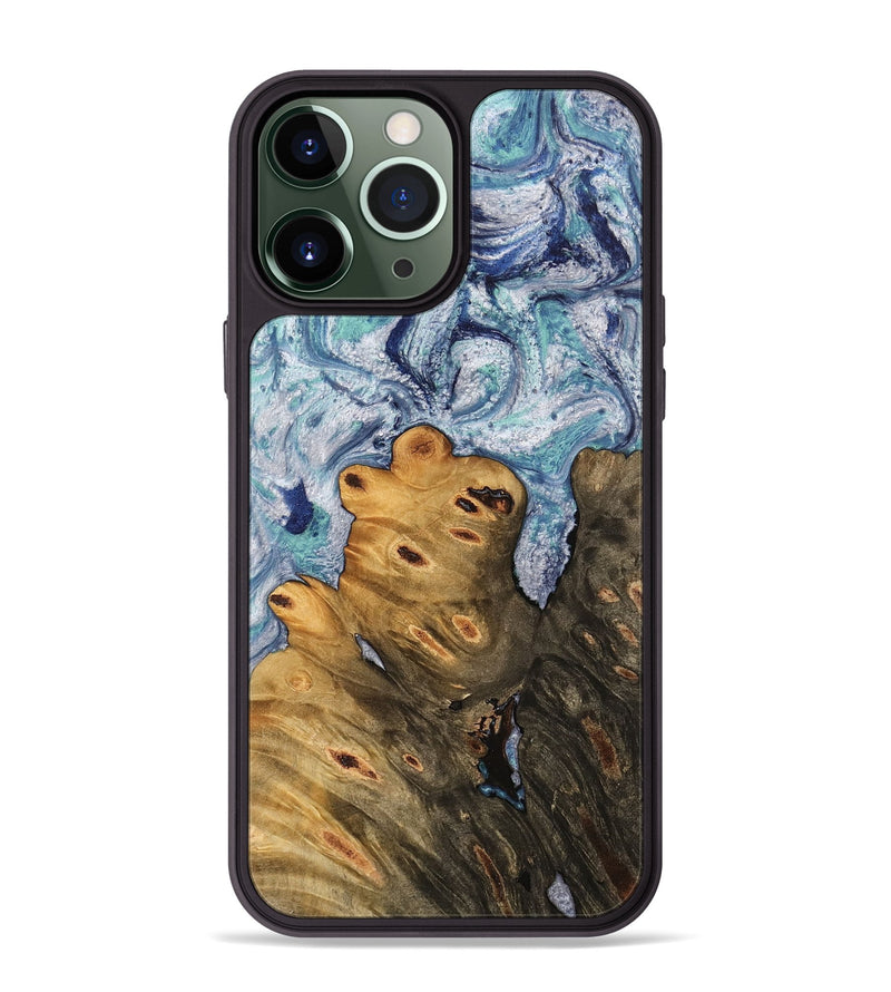 iPhone 13 Pro Max Wood Phone Case - Ange (Blue, 743929)