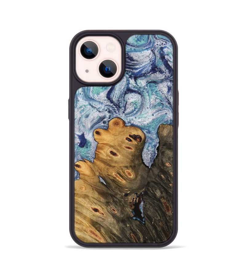 iPhone 14 Wood Phone Case - Ange (Blue, 743929)