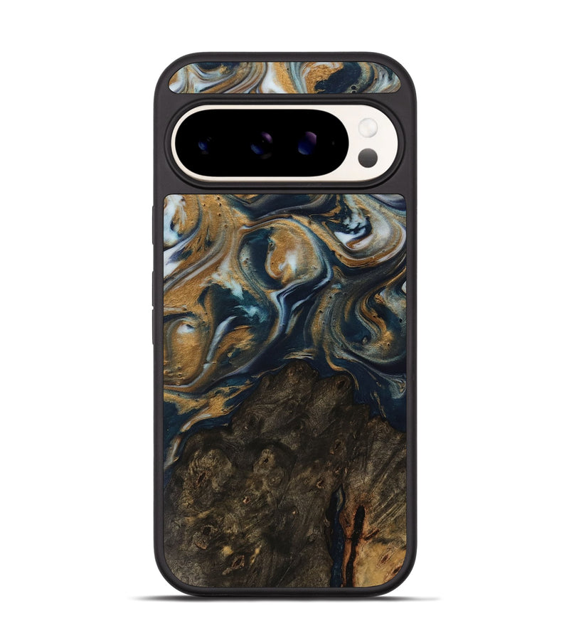 Pixel 9 Wood Phone Case - Ruie (Teal & Gold, 743933)