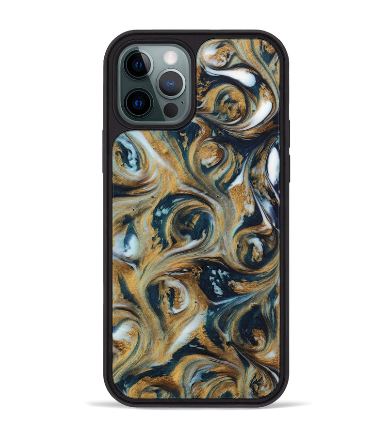 iPhone 12 Pro Max ResinArt Phone Case - Emalia (Teal & Gold, 743950)