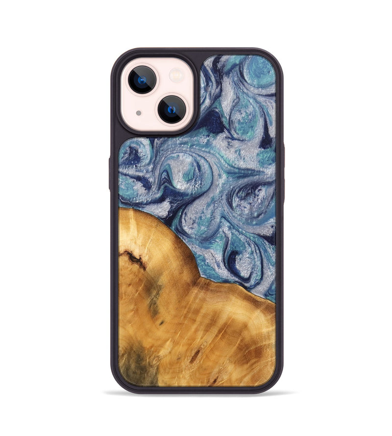 iPhone 14 Wood Phone Case - Aubrey (Blue, 743955)