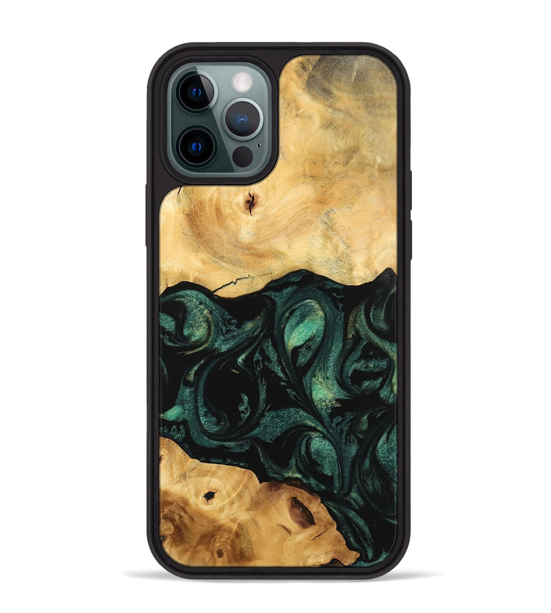 iPhone 12 Pro Max Wood Phone Case - Neveah (Green, 743959)