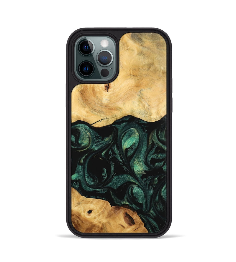 iPhone 12 Pro Wood Phone Case - Neveah (Green, 743959)