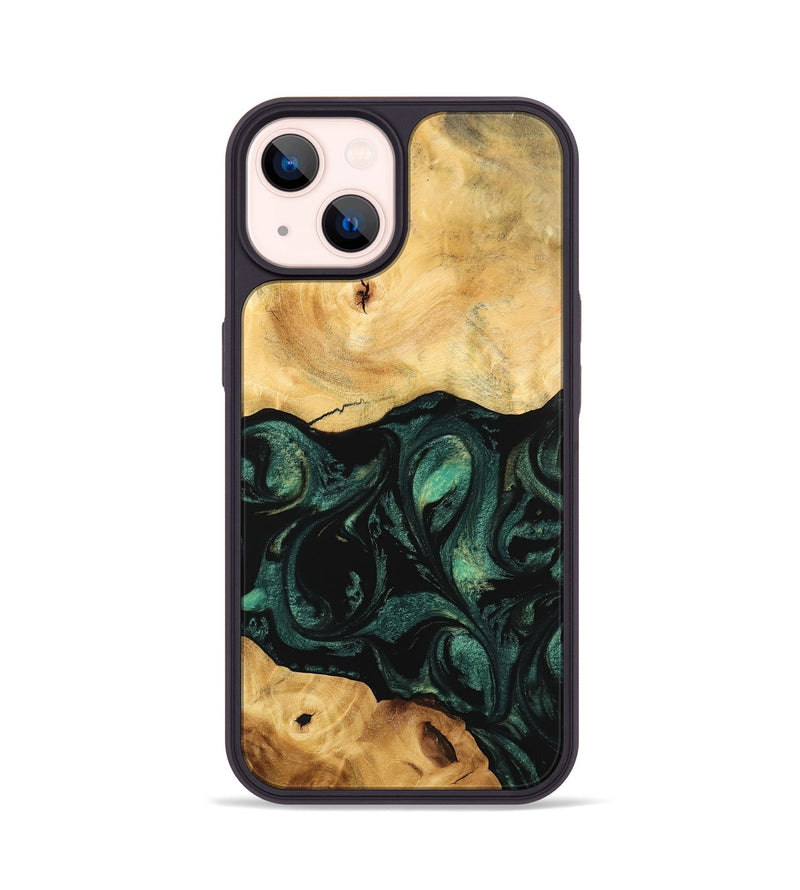 iPhone 14 Wood Phone Case - Neveah (Green, 743959)