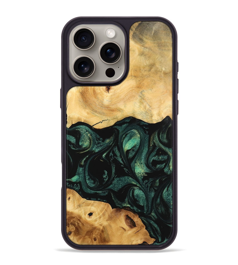 iPhone 16 Pro Max Wood Phone Case - Neveah (Green, 743959)