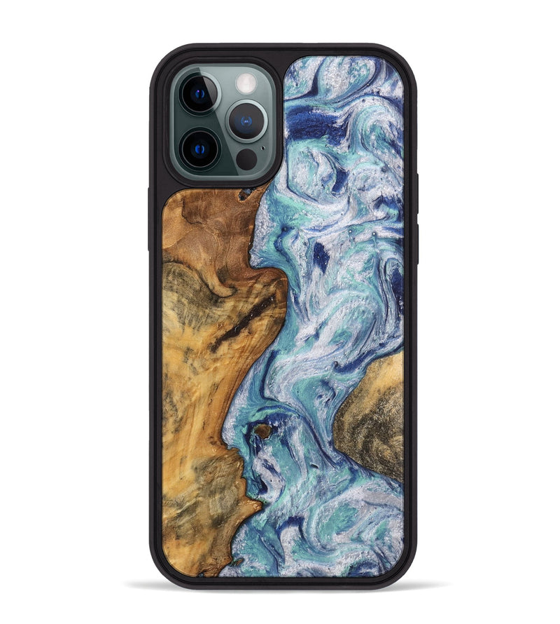 iPhone 12 Pro Max Wood Phone Case - Milford (Blue, 743991)