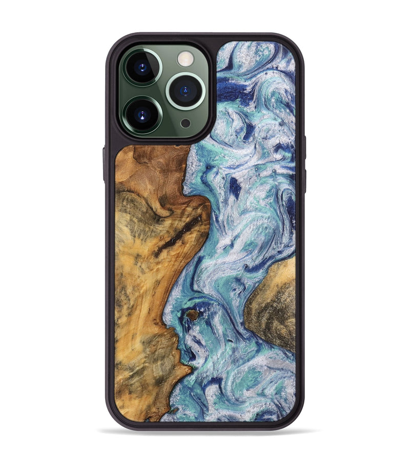 iPhone 13 Pro Max Wood Phone Case - Milford (Blue, 743991)