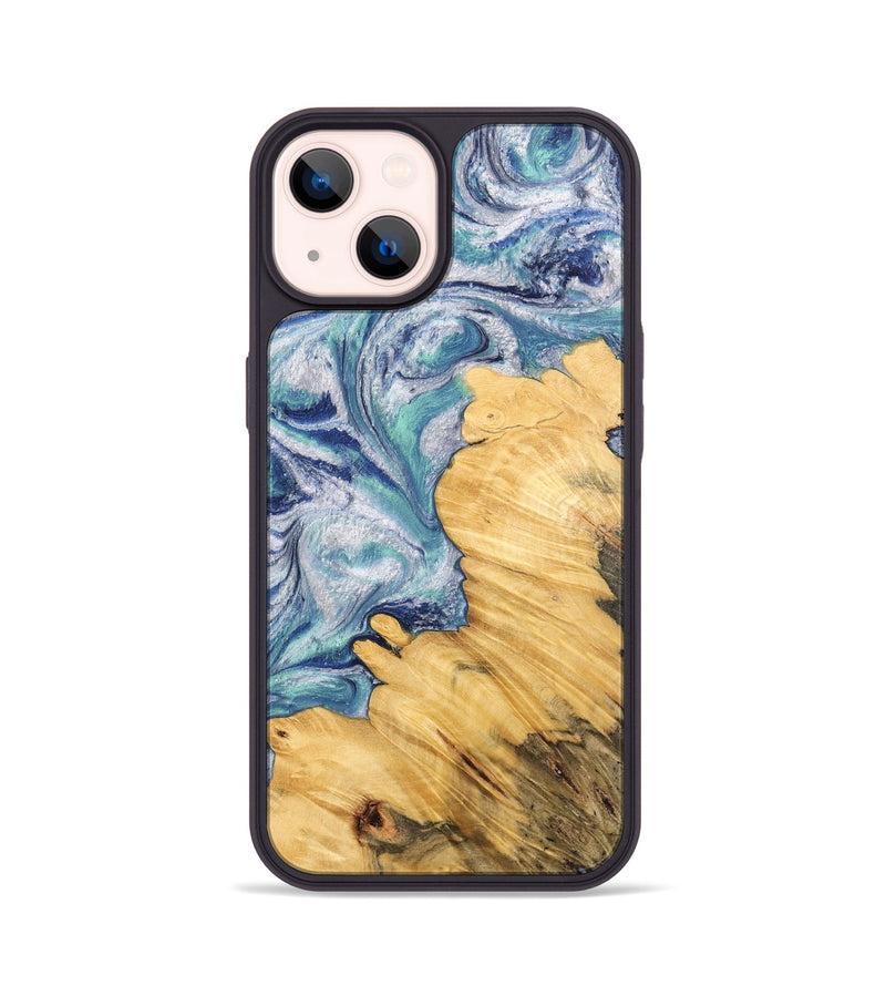 iPhone 14 Wood Phone Case - Clay (Blue, 743993)