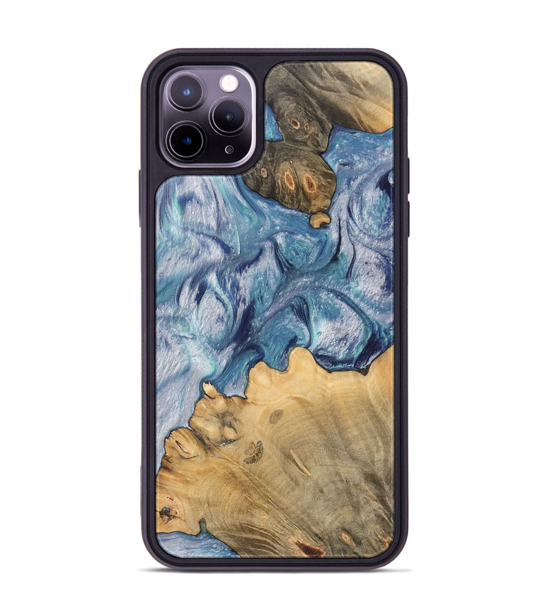 iPhone 11 Pro Max Wood Phone Case - Sharl (Blue, 743998)