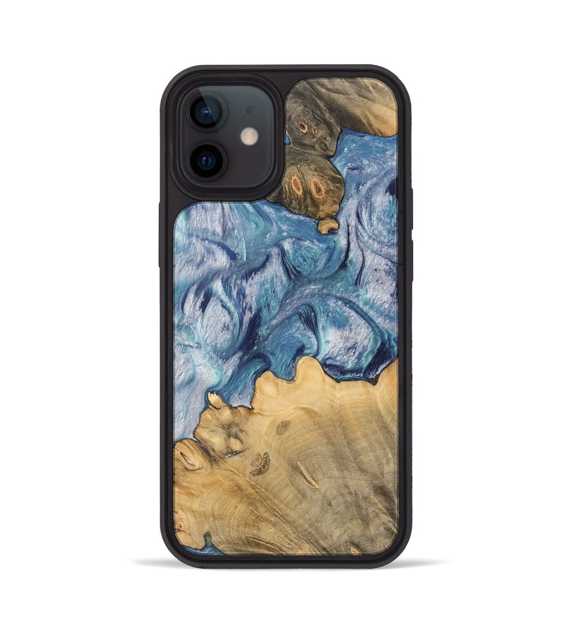 iPhone 12 Wood Phone Case - Sharl (Blue, 743998)